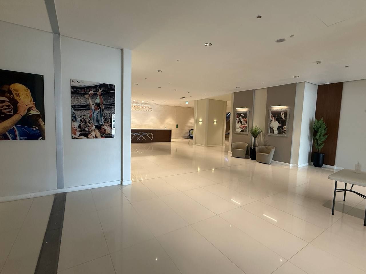 The portrait gallery leading into the reception hall