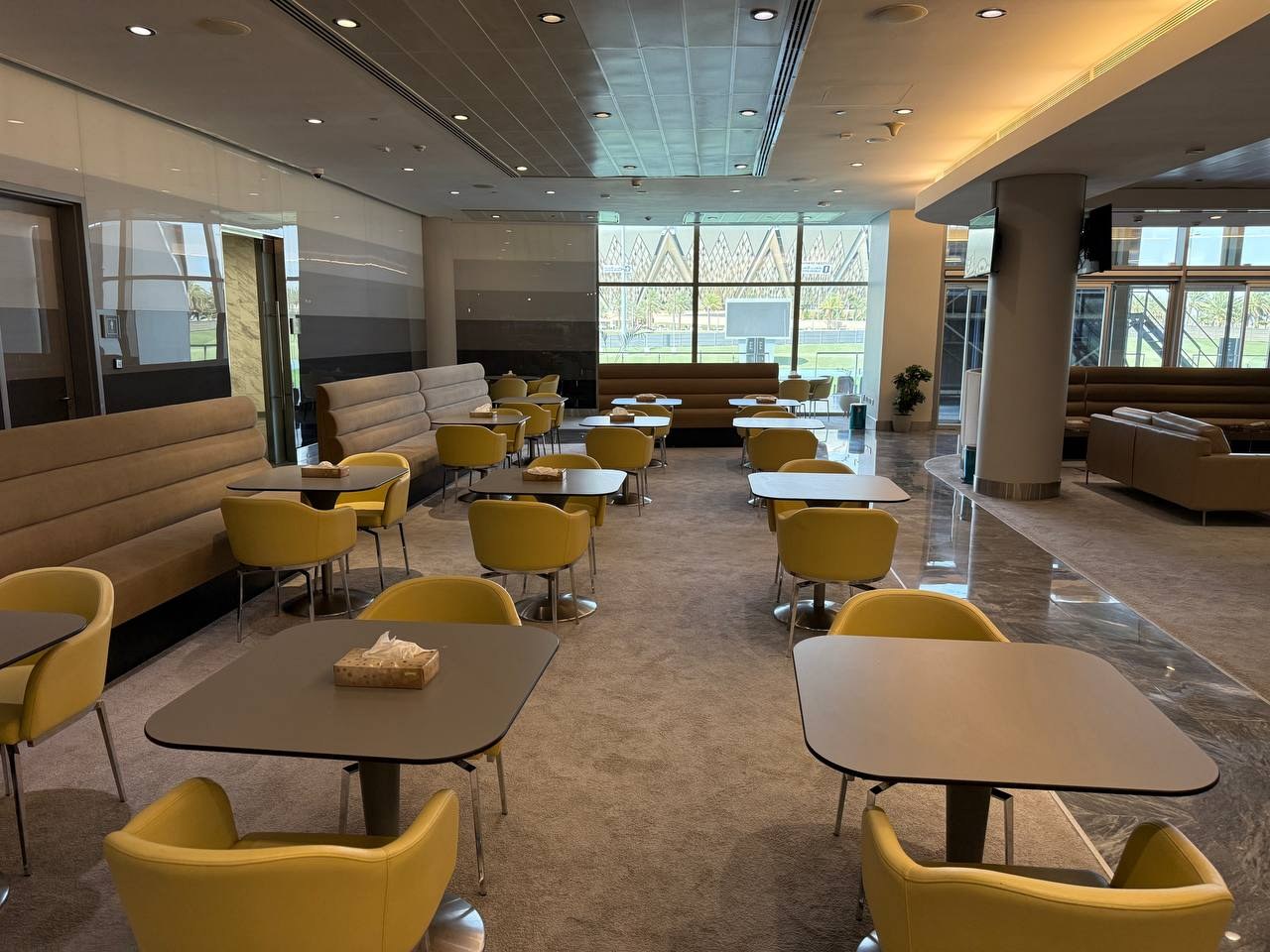 Hospitality seating inside the Sport Hall